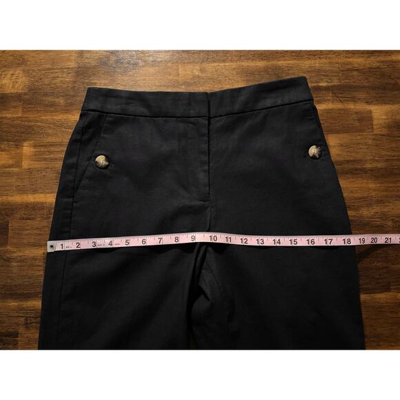 J Crew Women’s 4 28 x 27 Pants Sailor Linen Cotton Blend Tapered Leg Ankle Black - Picture 10 of 16